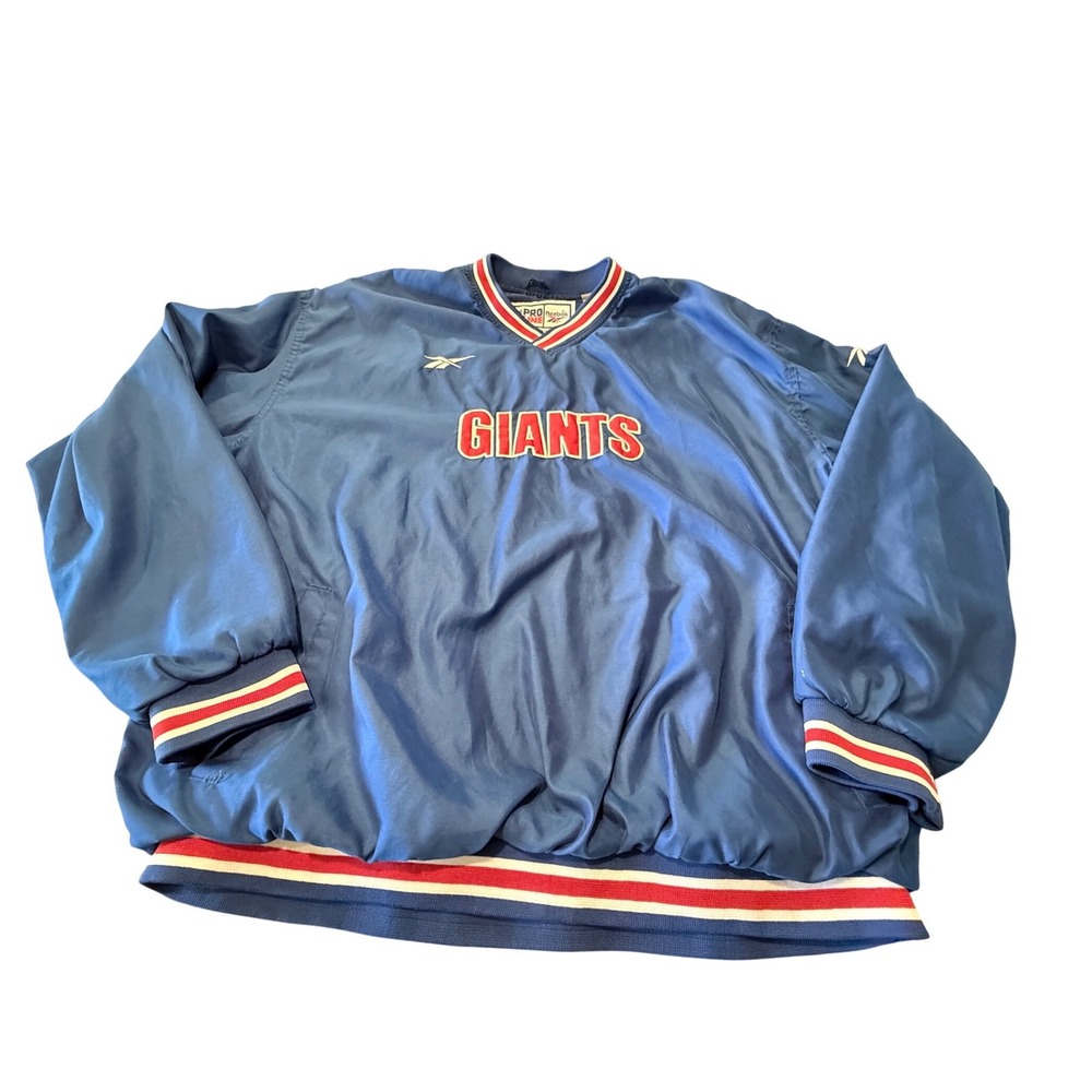 Vintage Reebok NFL Pro Line New York Giants Windbreaker Pullover XXL 90s Korea
